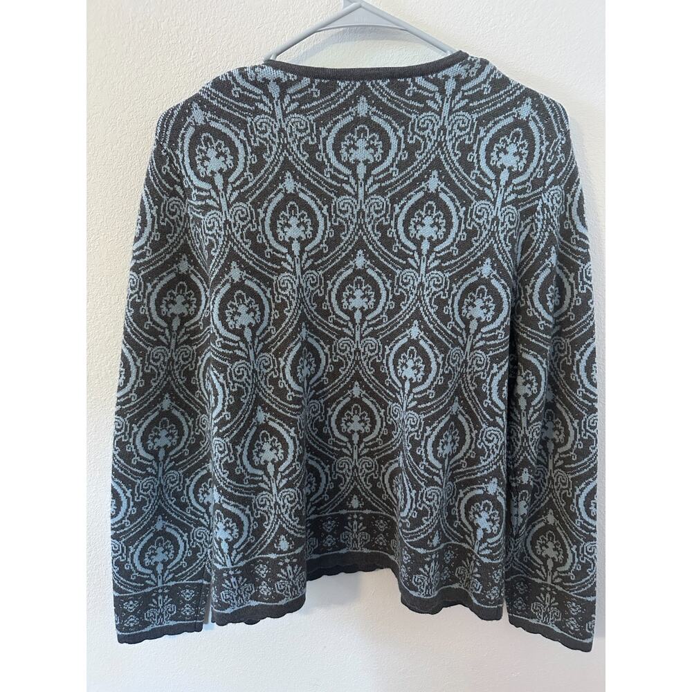 Pendleton Medium 100% Merino Wool Cardigan Gray Blue Button Front Sweater - Picture 5 of 5